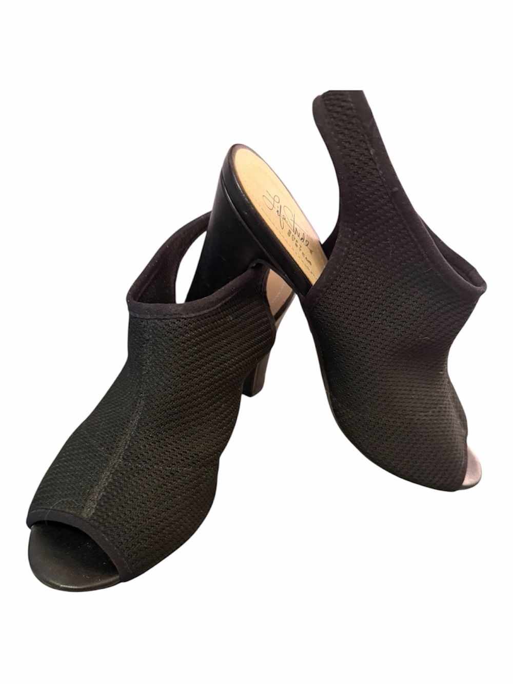 LifeStride Black Stretch Slingback Heels Soft System Comfort Shoes 7.5